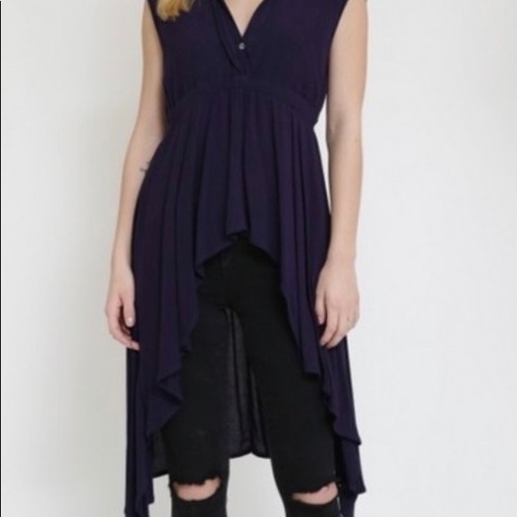 Hi-Low Tunic Top (Navy) - Picture 5 of 9